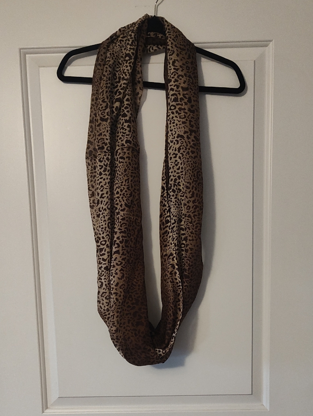 Leopard Print Infinity Scarf - Brown